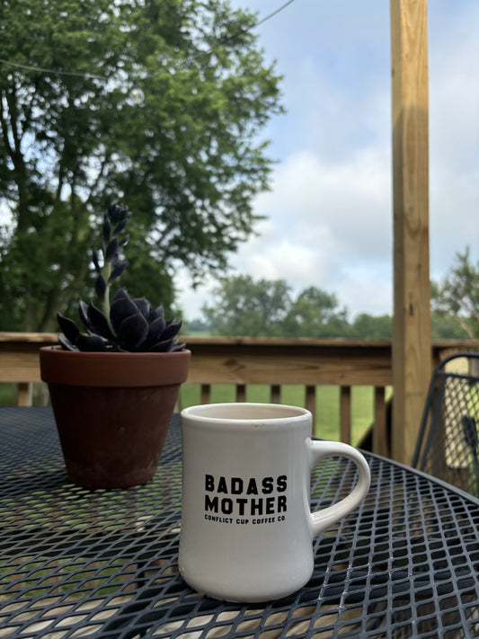 BADASS Mother Conflict Cup Black Ceramic Diner Mug